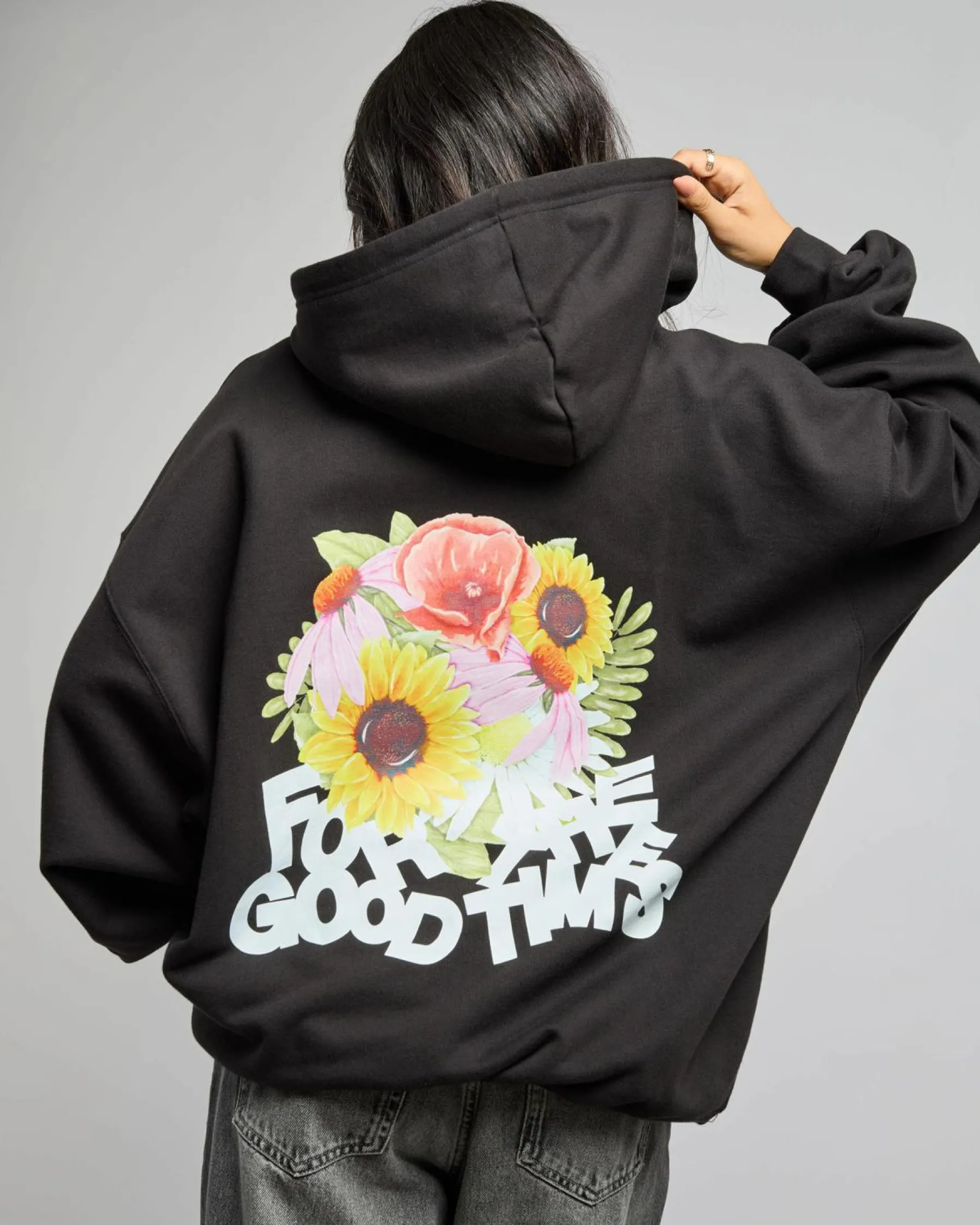 Jumpers & Hoodies*Dr Denim Siri Hoodie Black Flower Times