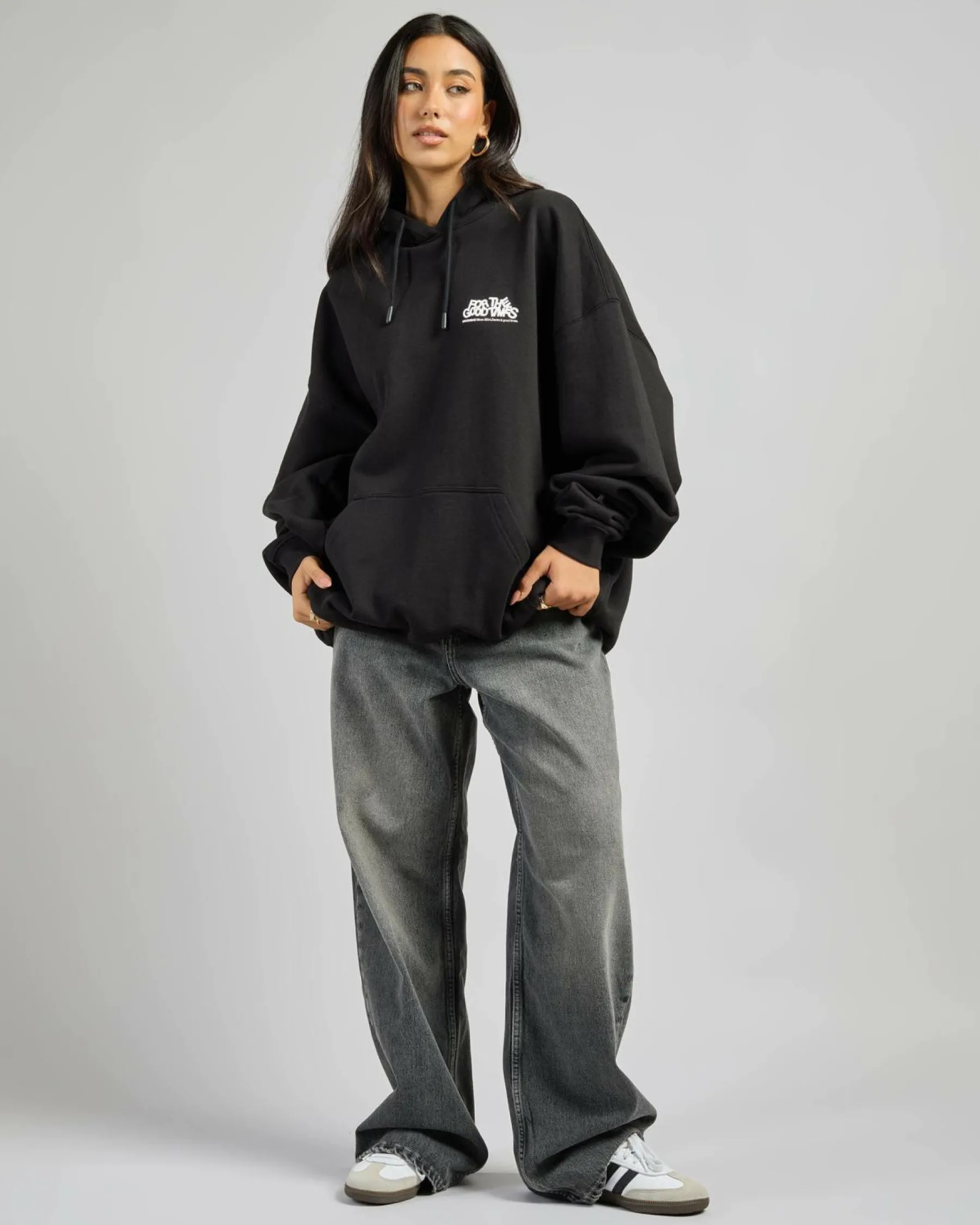 Jumpers & Hoodies*Dr Denim Siri Hoodie Black Flower Times