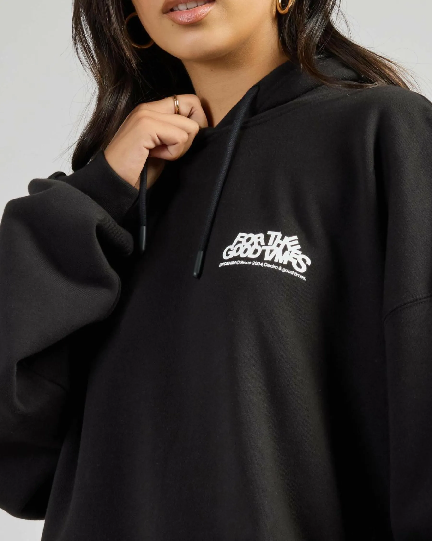 Jumpers & Hoodies*Dr Denim Siri Hoodie Black Flower Times