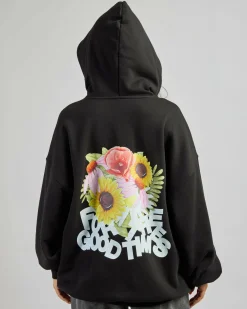 Jumpers & Hoodies*Dr Denim Siri Hoodie Black Flower Times