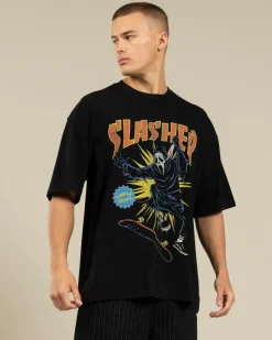 Tops & T-Shirts*Threadheads Slasher Oversized T-Shirt Black