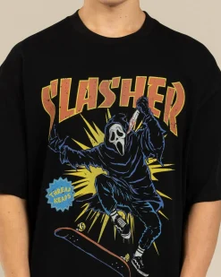 Tops & T-Shirts*Threadheads Slasher Oversized T-Shirt Black