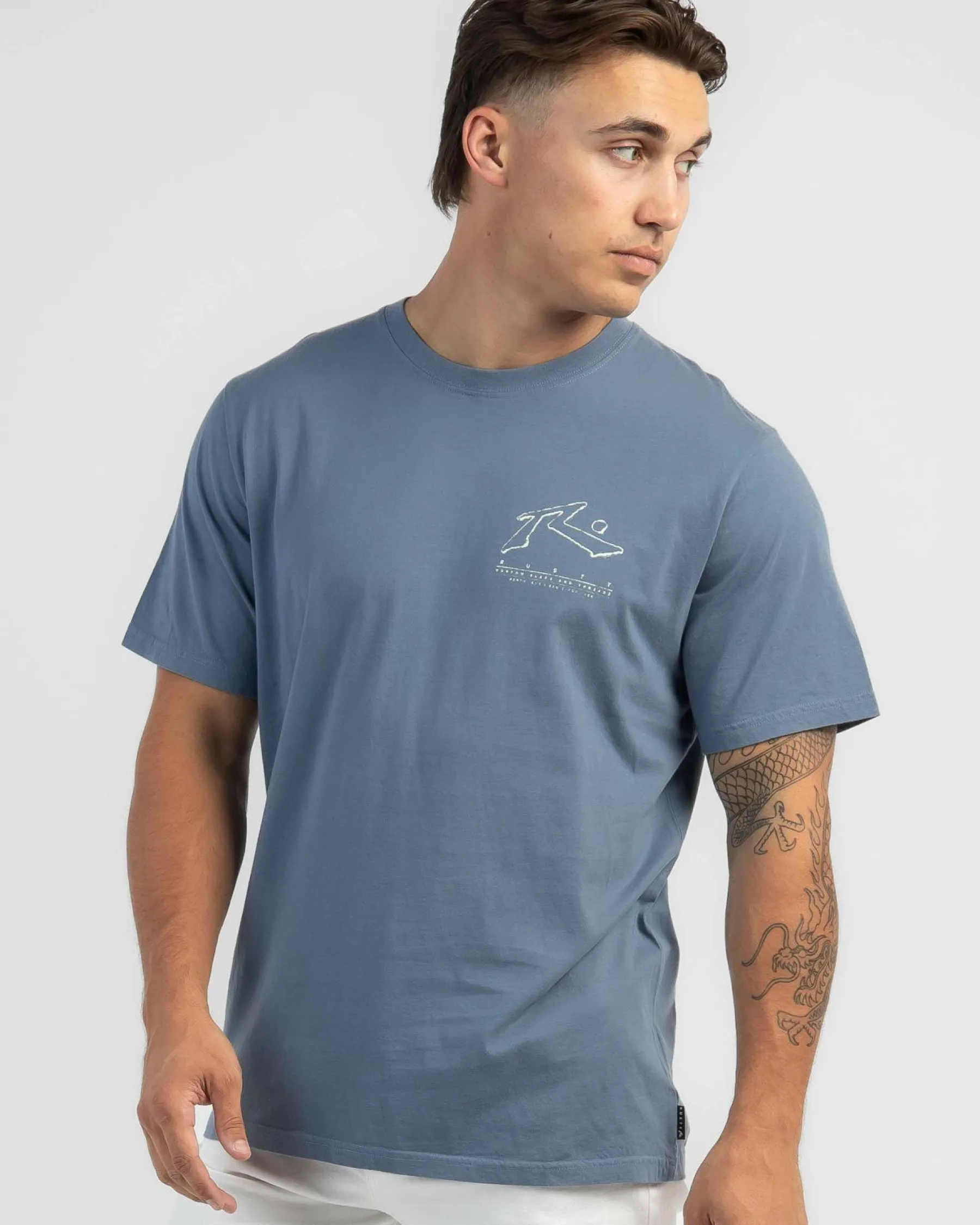 Tops & T-Shirts*Rusty Sleds And Threads T-Shirt China Blue