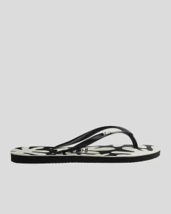 Flip Flops*Havaianas Slim Coral Thongs Black