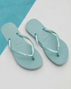 Flip Flops*Havaianas Slim Crystal Thongs Clay