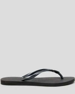 Flip Flops*Havaianas Slim Crystal Thongs Black