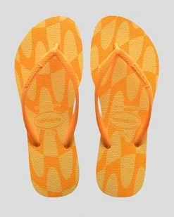 Flip Flops*Havaianas Slim Distorted Wave Thongs Orange