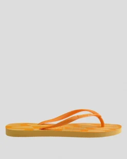 Flip Flops*Havaianas Slim Distorted Wave Thongs Orange