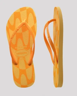 Flip Flops*Havaianas Slim Distorted Wave Thongs Orange