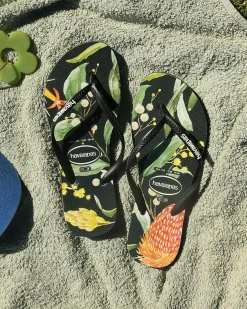 Hot Slim Fauna Bush Flower Thongs Women Flip Flops