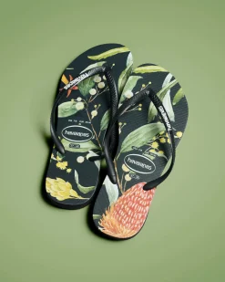 Hot Slim Fauna Bush Flower Thongs Women Flip Flops