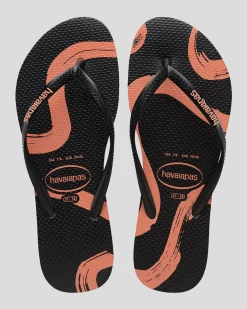 Flip Flops*Havaianas Slim Flow Thongs Black/pink