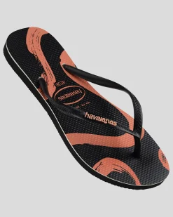 Flip Flops*Havaianas Slim Flow Thongs Black/pink