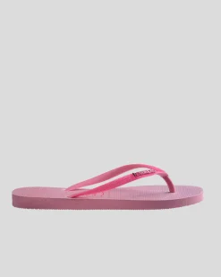 Flip Flops*Havaianas Slim Glitter Iridescent Thongs Pink Lemonade