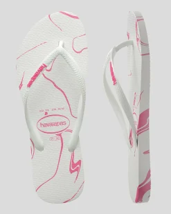 Slim Marble Thongs Women Flip Flops