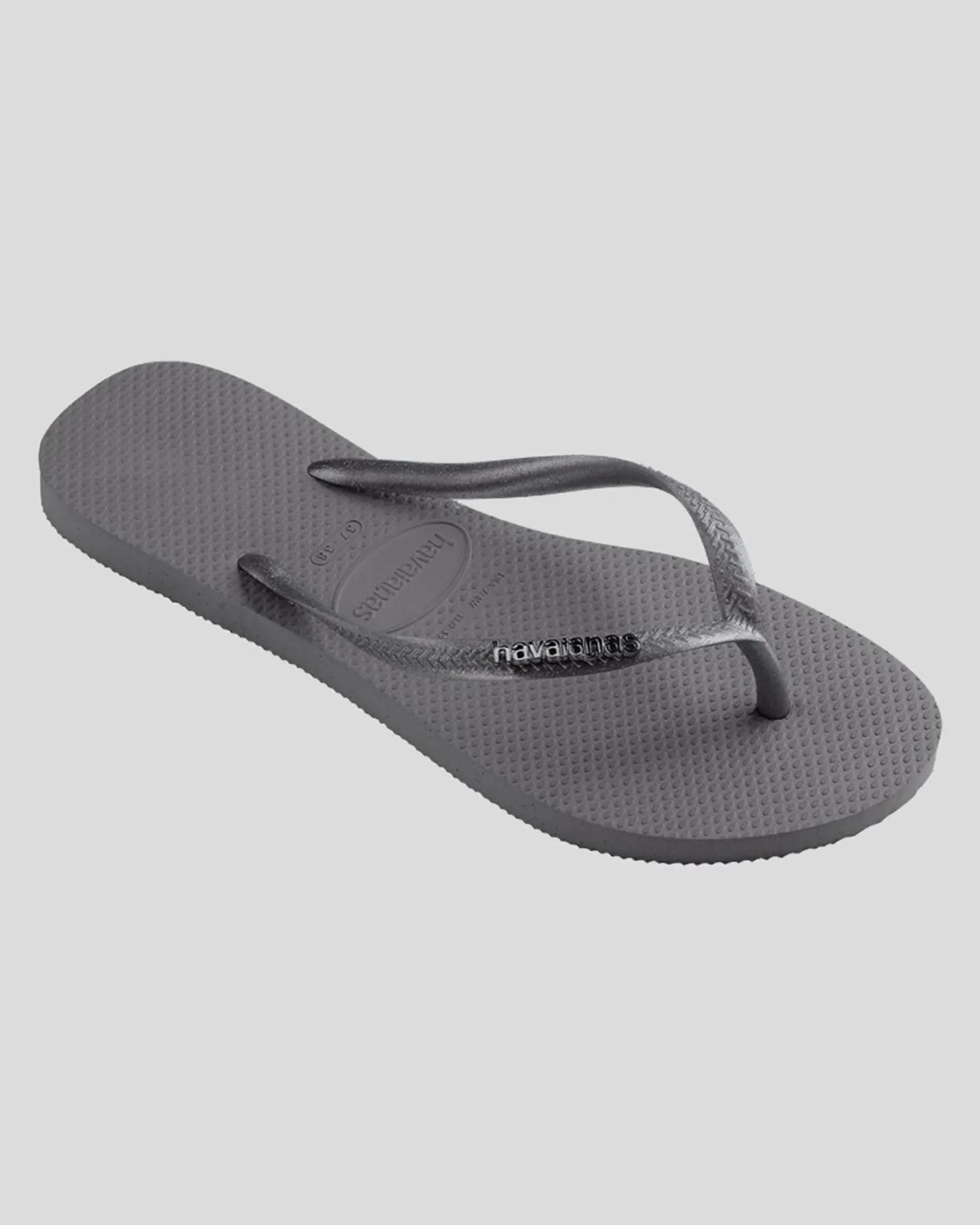 Flip Flops*Havaianas Slim Metal Logo Thongs Grey/silver