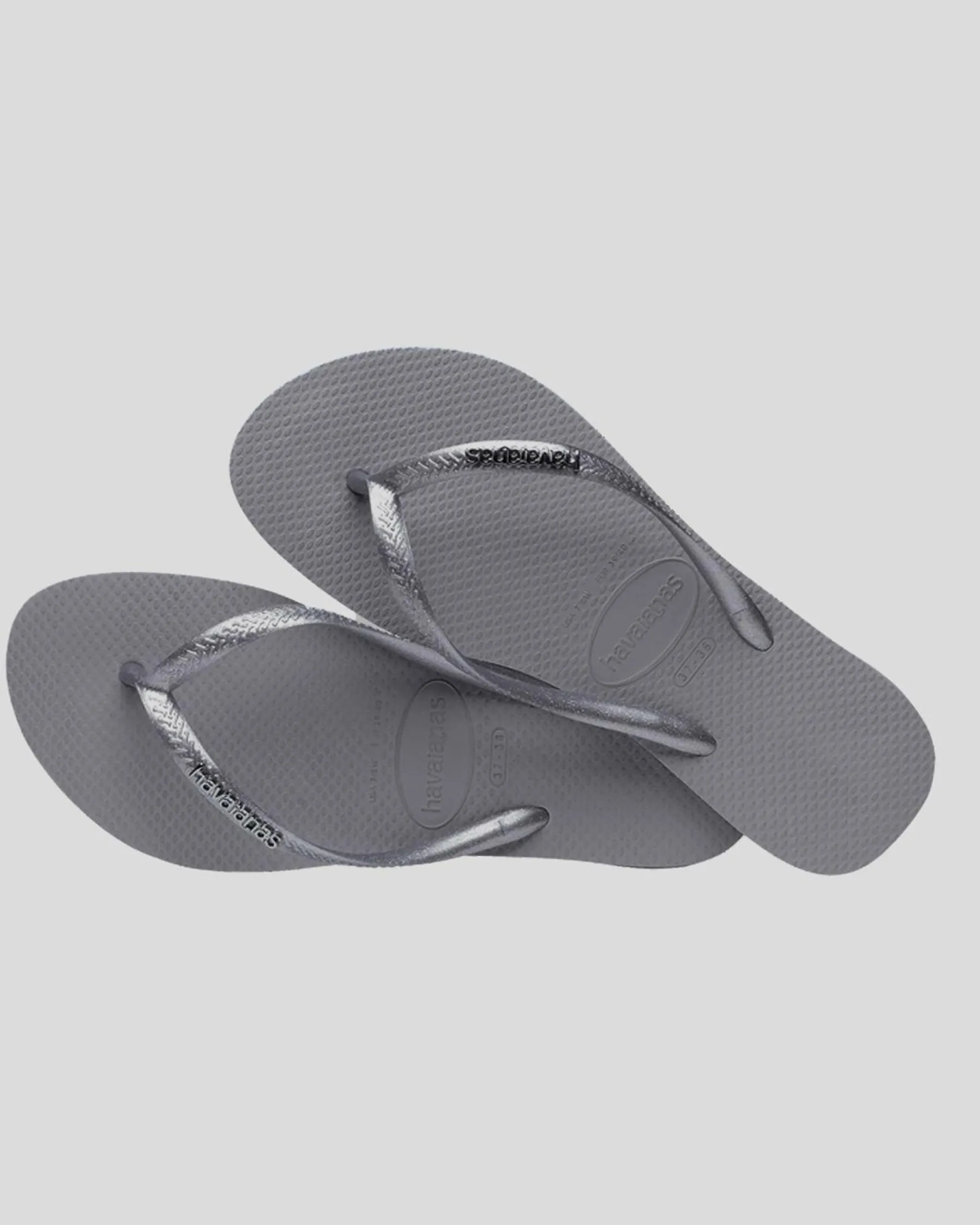 Flip Flops*Havaianas Slim Metal Logo Thongs Grey/silver