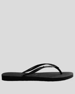 Flip Flops*Havaianas Slim Metal Thongs Black / Silver
