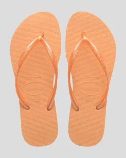 Flip Flops*Havaianas Slim Metallic Thong Peach