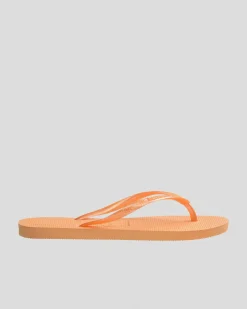 Flip Flops*Havaianas Slim Metallic Thong Peach