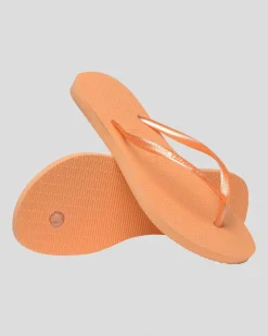 Flip Flops*Havaianas Slim Metallic Thong Peach