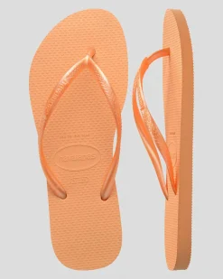 Flip Flops*Havaianas Slim Metallic Thong Peach