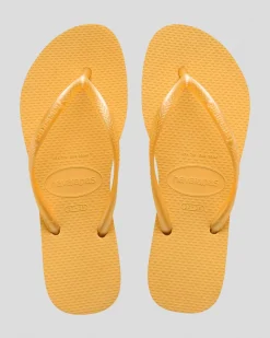 Flip Flops*Havaianas Slim Metallic Thongs Pop Yellow