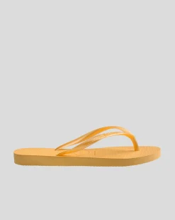 Flip Flops*Havaianas Slim Metallic Thongs Pop Yellow