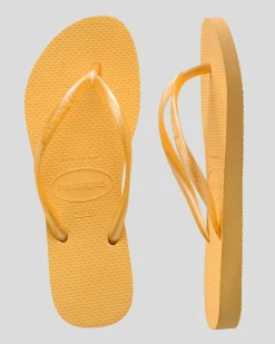 Flip Flops*Havaianas Slim Metallic Thongs Pop Yellow