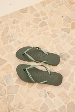 Clearance Slim Metallic Thongs Women Flip Flops