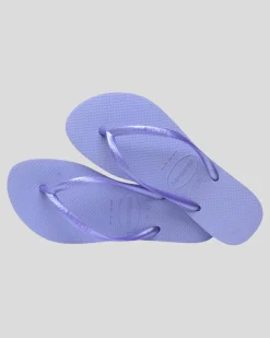 Flip Flops*Havaianas Slim Metallic Thongs Lilac Breeze