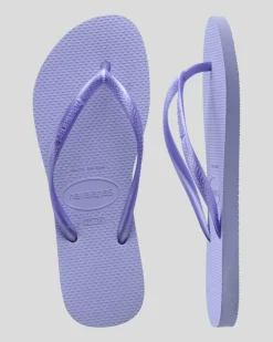 Flip Flops*Havaianas Slim Metallic Thongs Lilac Breeze