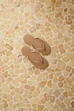 Outlet Slim Metallic Thongs Women Flip Flops