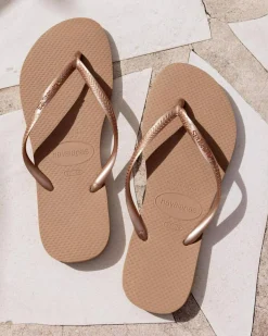 Outlet Slim Metallic Thongs Women Flip Flops