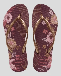 Flip Flops*Havaianas Slim Organic Thongs Purple Soil