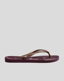 Flip Flops*Havaianas Slim Organic Thongs Purple Soil