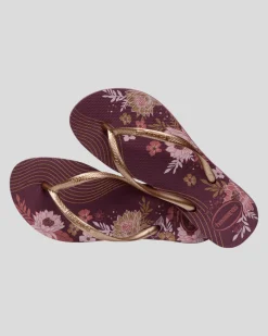 Flip Flops*Havaianas Slim Organic Thongs Purple Soil