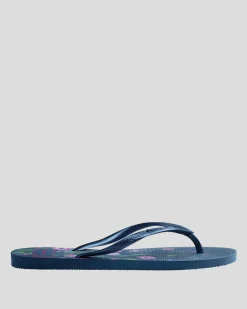 Flip Flops*Havaianas Slim Organic Thongs Comfy Blue