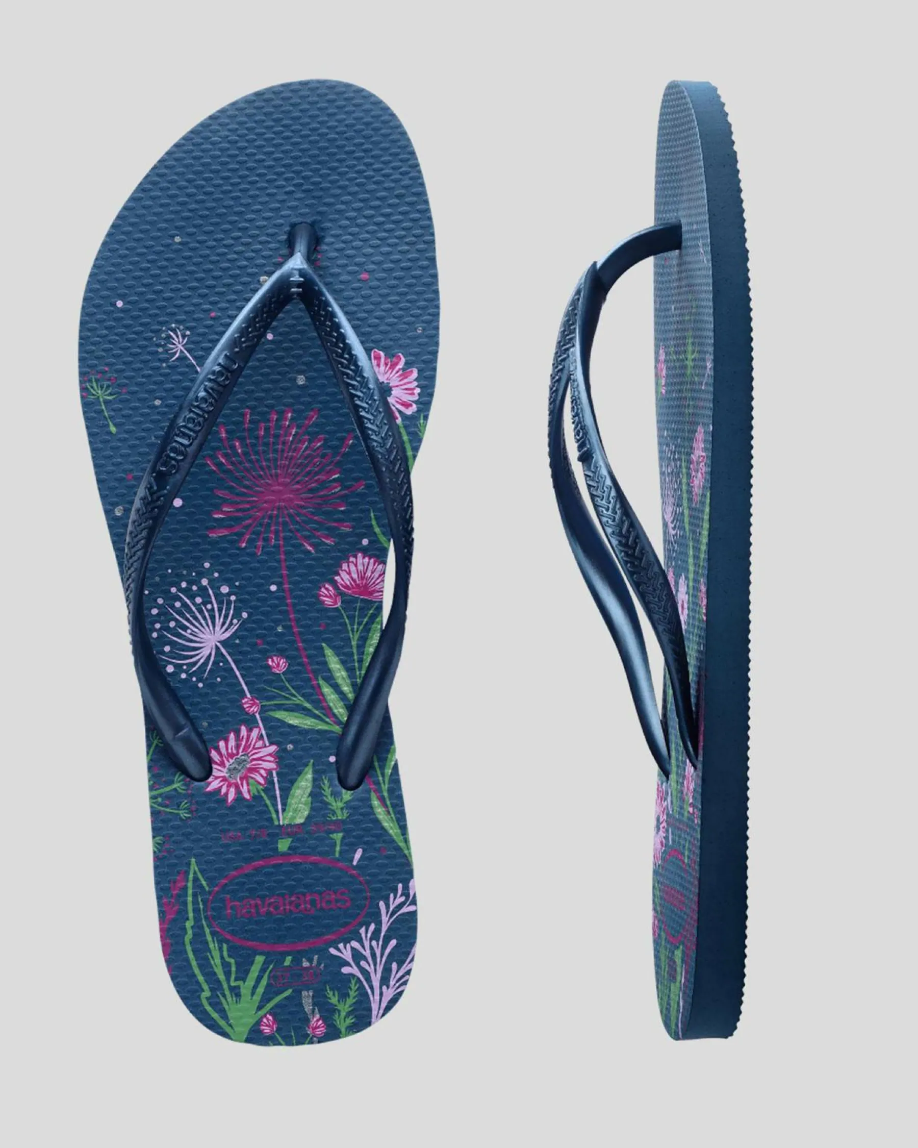 Flip Flops*Havaianas Slim Organic Thongs Comfy Blue
