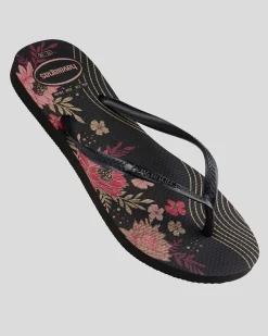 Flip Flops*Havaianas Slim Organic Thongs Black/black/black
