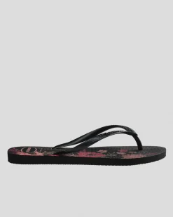 Flip Flops*Havaianas Slim Organic Thongs Black/black/black