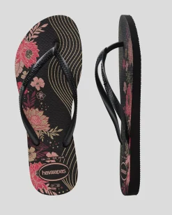 Flip Flops*Havaianas Slim Organic Thongs Black/black/black