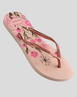 Flip Flops*Havaianas Slim Organic Thongs Ballet Rose/golden Blush/rosa