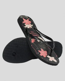 Flip Flops*Havaianas Slim Organic Thongs Black