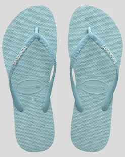 Hot Slim Rubber Logo Thongs Women Flip Flops