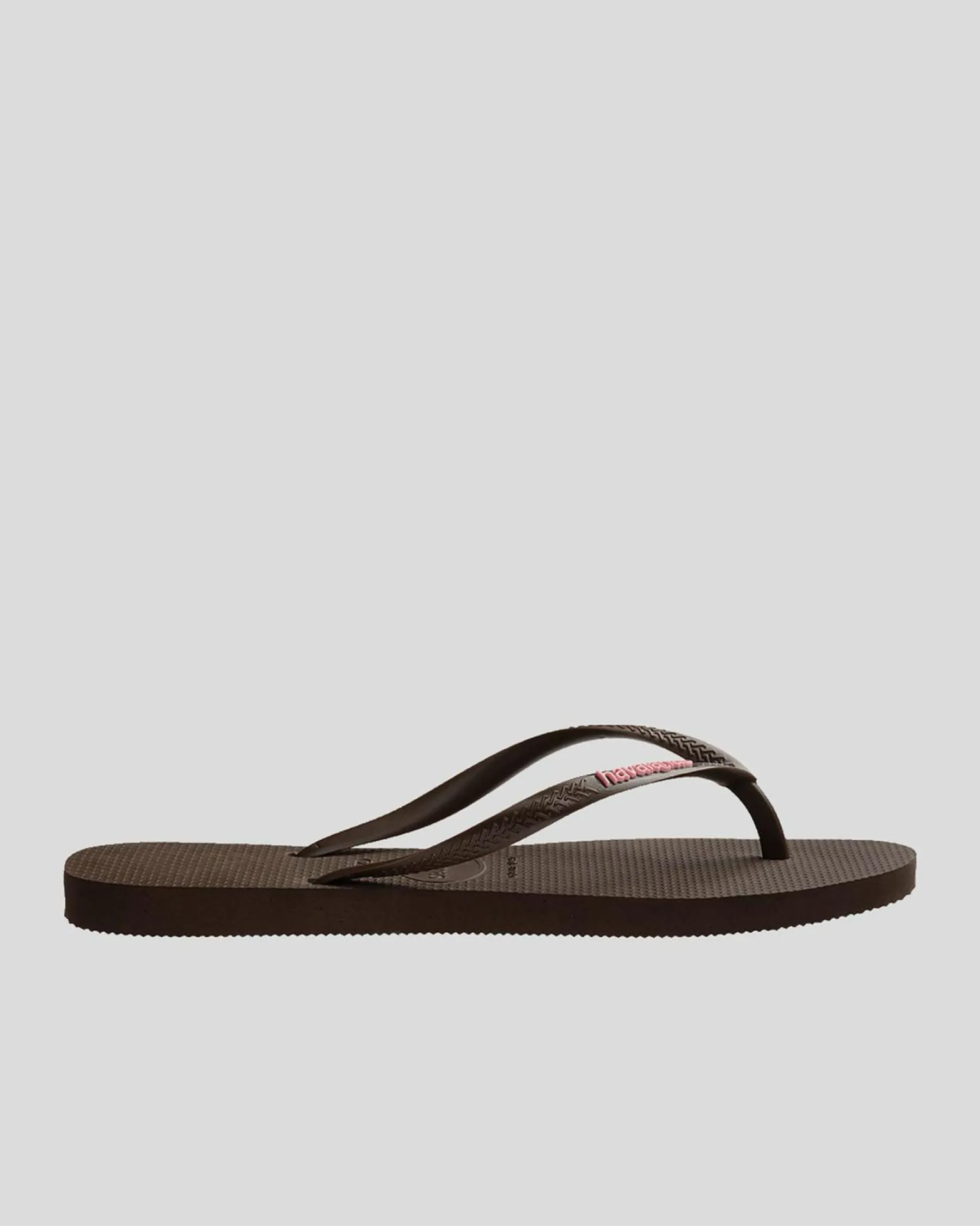 Flip Flops*Havaianas Slim Rubber Logo Thongs Brown/pink