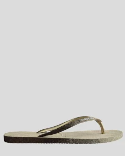 Flip Flops*Havaianas Slim Sparkle Thongs Sand Grey