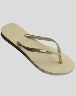 Flip Flops*Havaianas Slim Sparkle Thongs Sand Grey