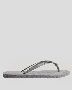 Flip Flops*Havaianas Slim Sparkle Thongs Ice Grey