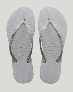 Flip Flops*Havaianas Slim Sparkle Thongs Ice Grey